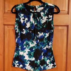 Calvin Klein Sleeveless Floral Blouse